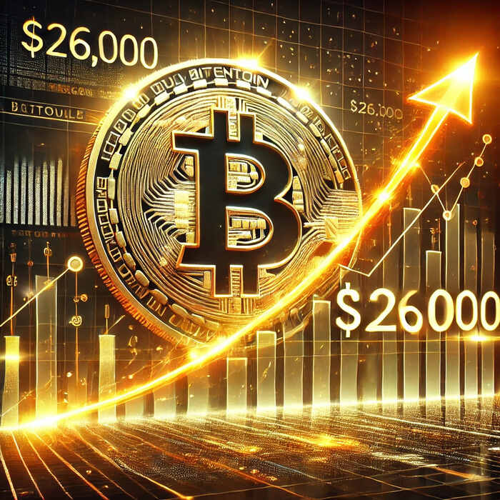 BTC Melesat, Bitcoin Catat Kenaikan Bulanan Terbesar Hingga USD $26.000, jannonews.com