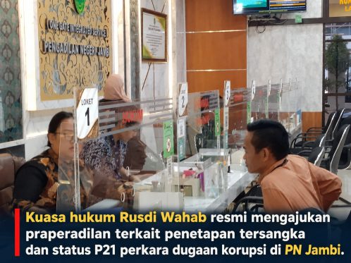 Tim kuasa hukum Rusdi Wahab saat mengajukan permohonan praperadilan di Pengadilan Negeri Jambi.