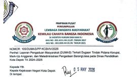 kegiatan pengadaan barang pendidikan di Dinas Pendidikan Kota Depok yang menjadi sorotan dugaan penyimpangan anggaran.