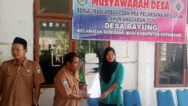 Musyawarah Desa Pra-Pelaksanaan Tahun Anggaran 2026 di Balai Desa Bayung, Kecamatan Seberang Musi, Kabupaten Kepahiang.