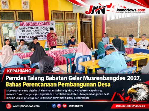 Kepala Desa Talang Babatan Ali Imron bersama perangkat desa dan unsur terkait saat mengikuti Musrenbangdes tahun perencanaan 2027 di Kecamatan Seberang Musi, Kabupaten Kepahiang, Bengkulu.